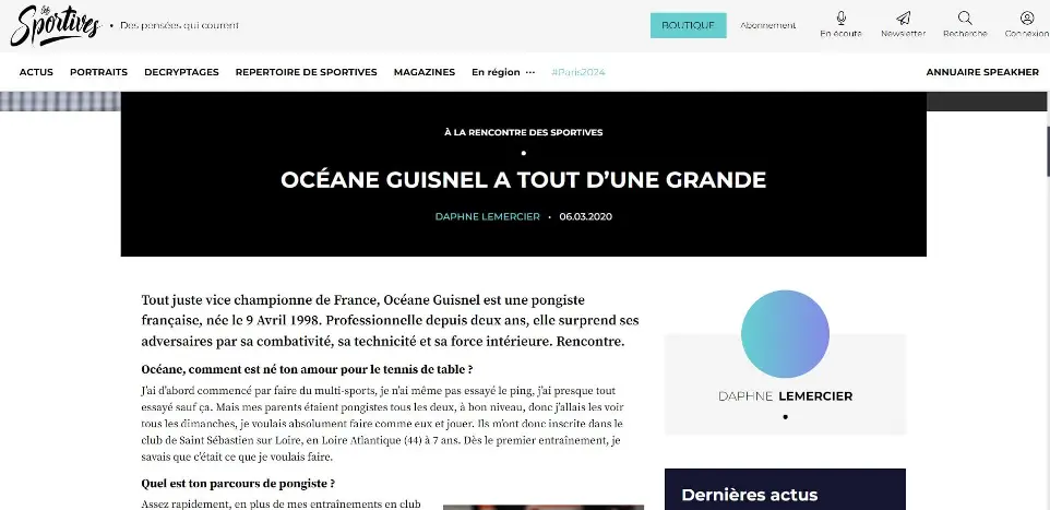 Océane Guisnel Réaction de son coach et préparateur mental Alexandre Doleux