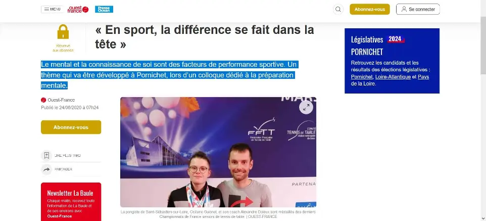 En sport, la différence se fait dans la tête avec Alexandre Doleux